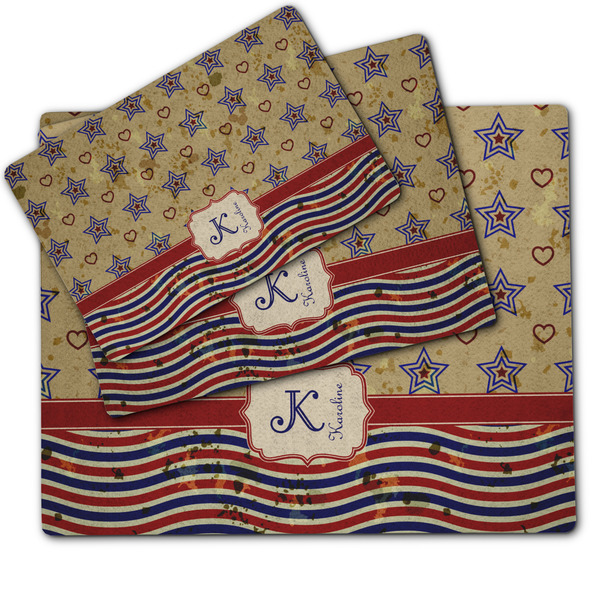 Vintage Stars & Stripes Dog Food Mat - MAIN (sm, med, lrg)