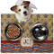Vintage Stars & Stripes Dog Food Mat - Medium w/ Name and Initial