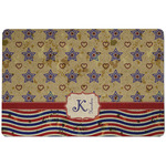 Vintage Stars & Stripes Dog Food Mat w/ Name and Initial