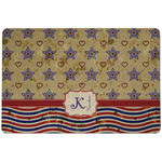 Vintage Stars & Stripes Dog Food Mat w/ Name and Initial
