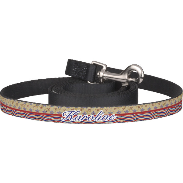 Custom Vintage Stars & Stripes Dog Leash (Personalized)