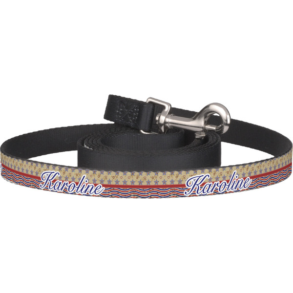 Custom Vintage Stars & Stripes Dog Leash (Personalized)