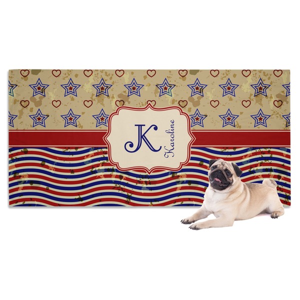 Custom Vintage Stars & Stripes Dog Towel (Personalized)