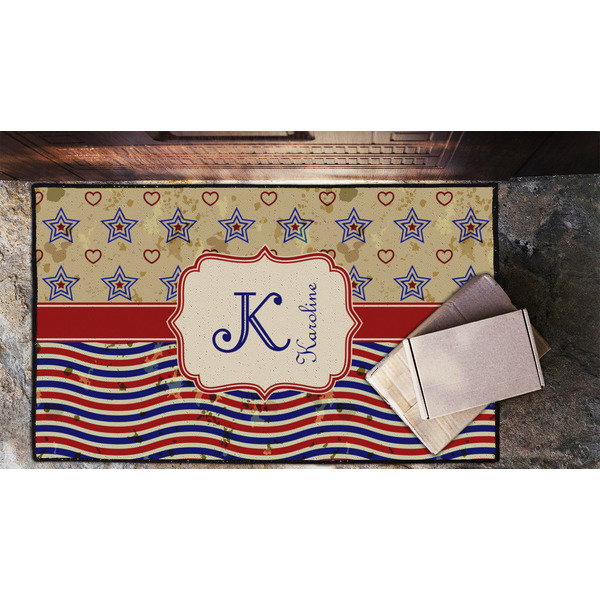 Vintage Stars & Stripes Door Mat - LIFESTYLE (Lrg)
