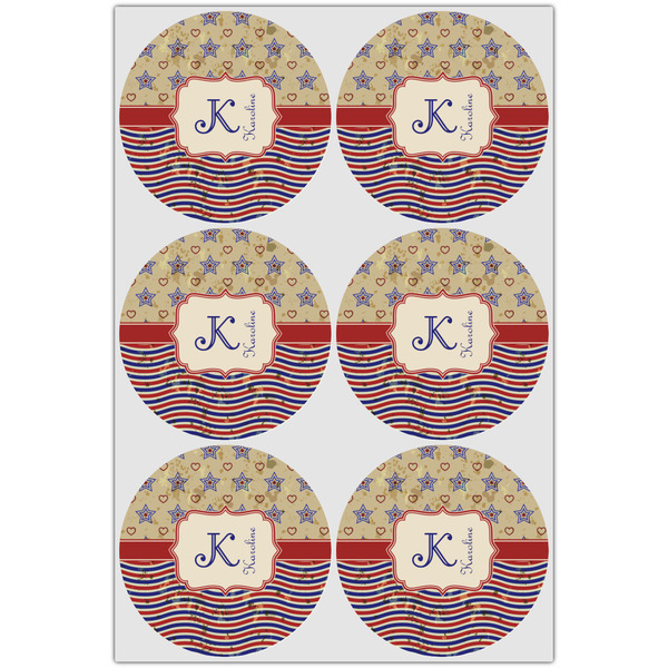 Vintage Stars & Stripes Drink Topper - Large - Set of 6