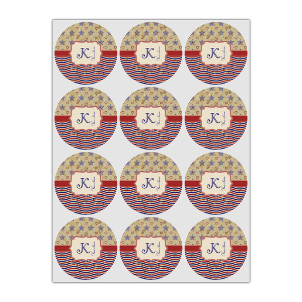 Vintage Stars & Stripes Drink Topper - Small - Set of 12