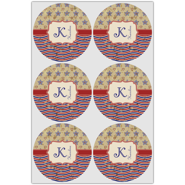 Vintage Stars & Stripes Drink Topper - XLarge - Set of 6