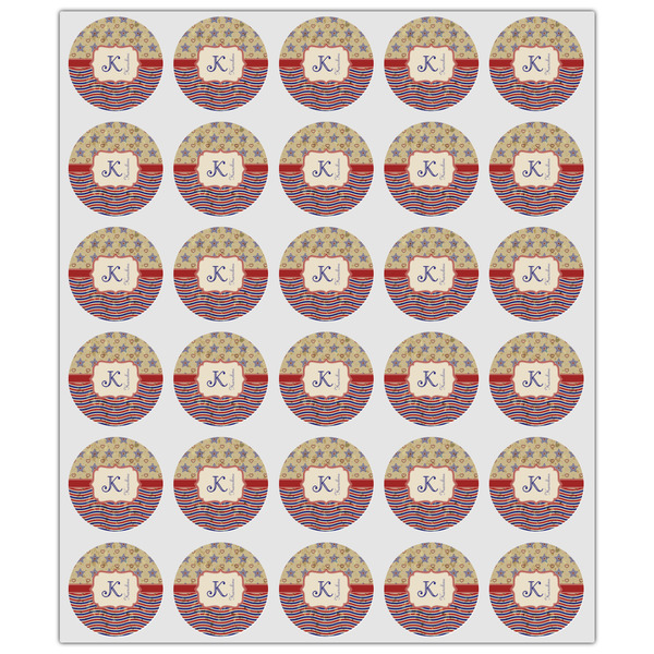 Vintage Stars & Stripes Drink Topper - XSmall - Set of 30