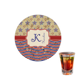 Vintage Stars & Stripes Printed Drink Topper - 1.5" (Personalized)