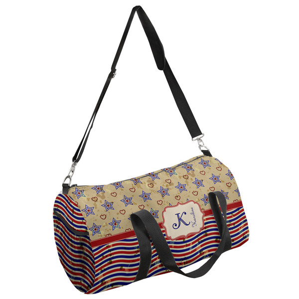 Custom Vintage Stars & Stripes Duffel Bag - Small (Personalized)
