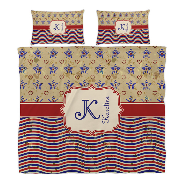 Vintage Stars & Stripes Duvet Cover Set - King - Alt Approval