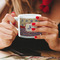 Vintage Stars & Stripes Espresso Cup - 6oz (Double Shot) LIFESTYLE (Woman hands cropped)