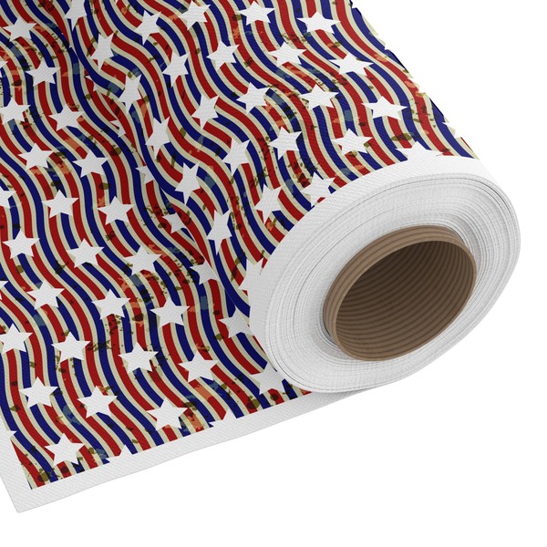 Custom Vintage Stars & Stripes Fabric by the Yard - Spun Polyester Poplin