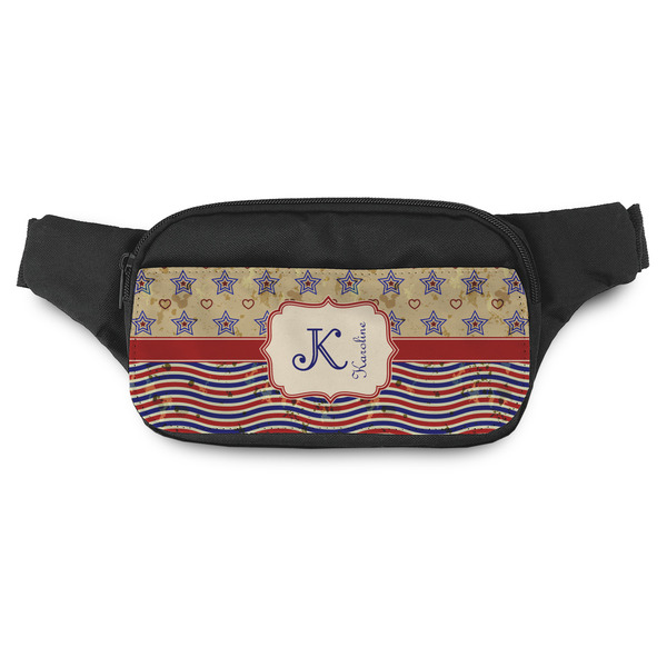 Custom Vintage Stars & Stripes Fanny Pack - Modern Style (Personalized)