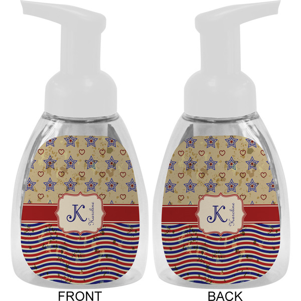 Vintage Stars & Stripes Foam Soap Bottle Approval - White
