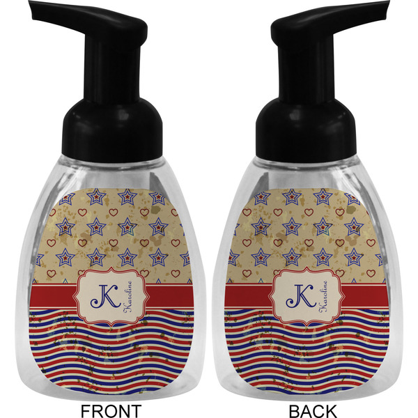 Vintage Stars & Stripes Foam Soap Bottle (Front & Back)