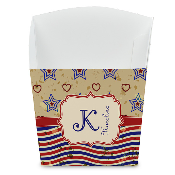 Custom Vintage Stars & Stripes French Fry Favor Boxes (Personalized)
