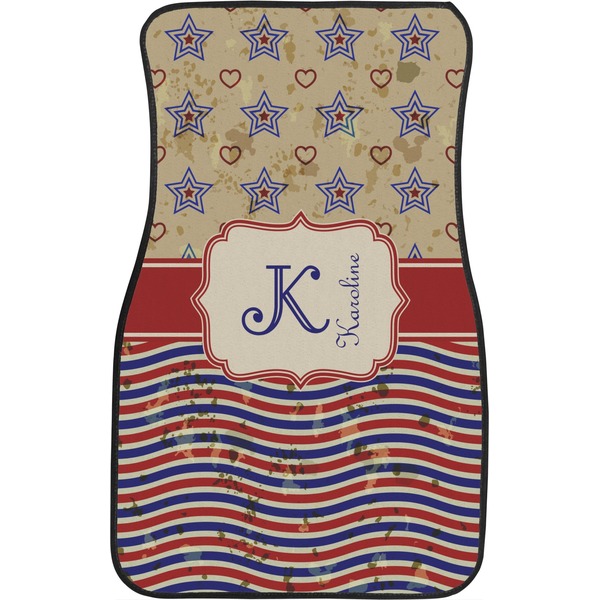 Vintage Stars & Stripes Custom Car Floor Mats (Front Seat)