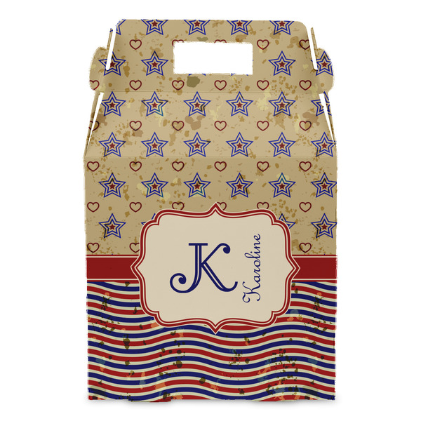 Vintage Stars & Stripes Gable Favor Box - Front