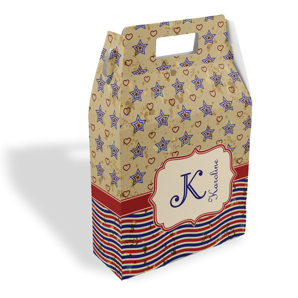 Custom Vintage Stars & Stripes Gable Favor Box (Personalized)