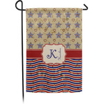 Vintage Stars & Stripes Small Garden Flag - Single Sided w/ Name and Initial