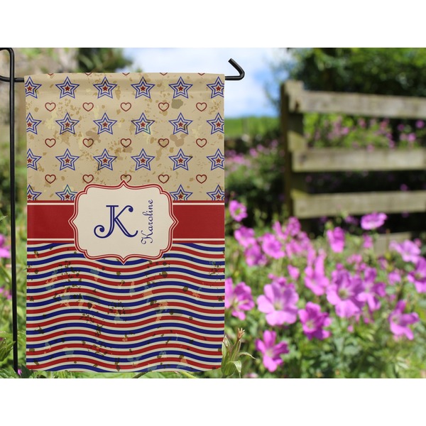 Vintage Stars & Stripes Garden Flag - Outside In Flowers