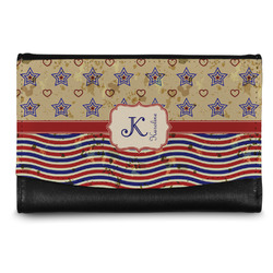 Vintage Stars & Stripes Genuine Leather Women's Wallet - Small (Personalized)