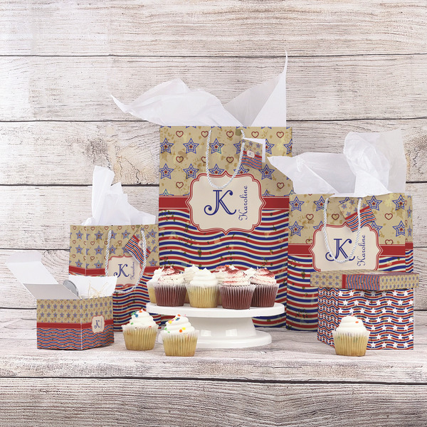 Vintage Stars & Stripes Gift Bags - In Context