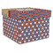 Vintage Stars & Stripes Gift Box with Lid - Canvas Wrapped - X-Large (Personalized)