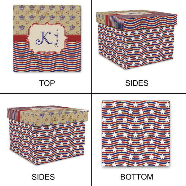 Vintage Stars & Stripes Gift Boxes with Lid - Canvas Wrapped - XX-Large - Approval