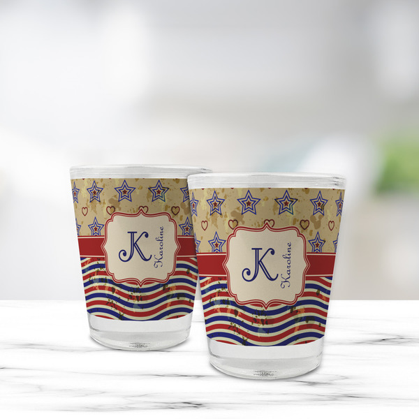 Vintage Stars & Stripes Glass Shot Glass - Standard - LIFESTYLE