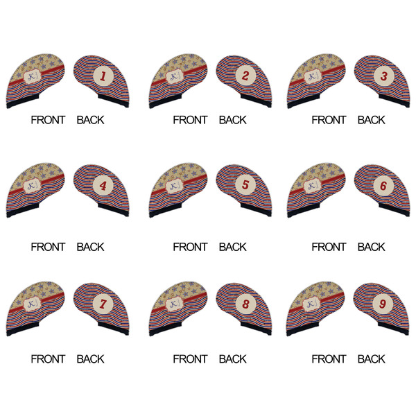 Vintage Stars & Stripes Golf Club Covers - APPROVAL (set of 9)