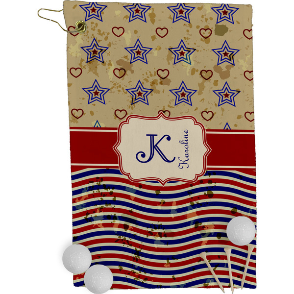 Vintage Stars & Stripes Golf Towel (Personalized)