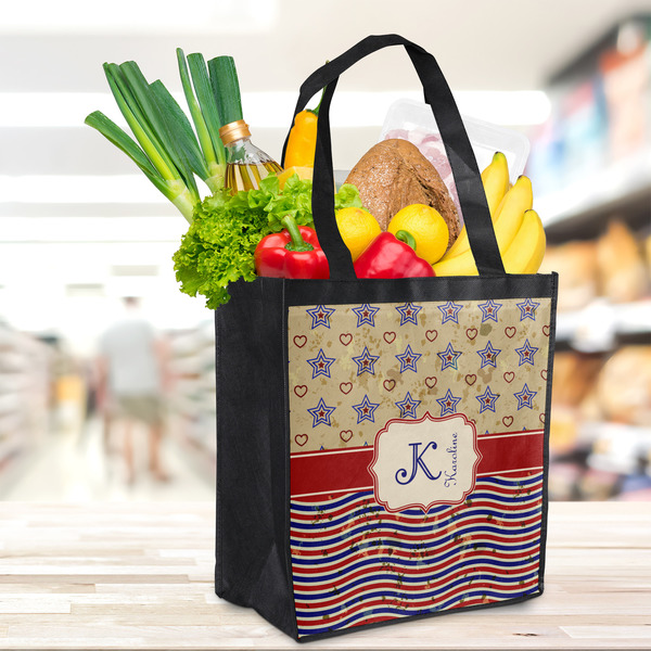 Vintage Stars & Stripes Grocery Bag - LIFESTYLE