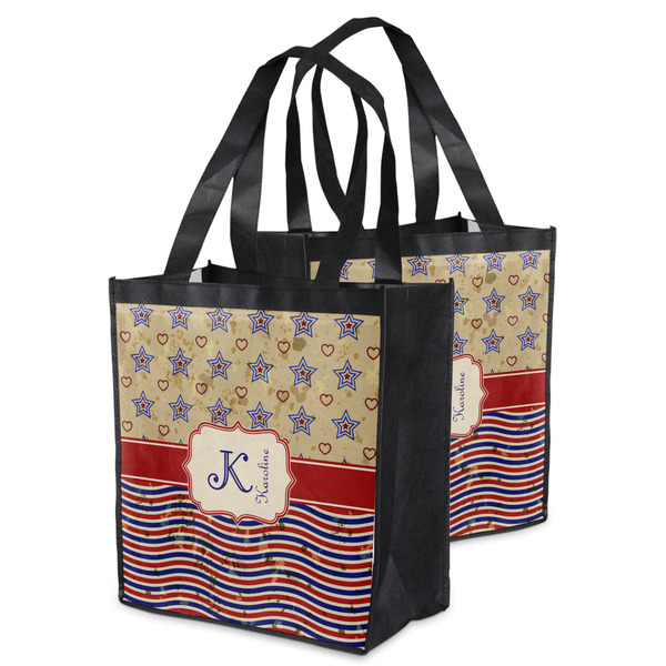 Vintage Stars & Stripes Grocery Bag - MAIN