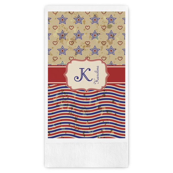 Custom Vintage Stars & Stripes Guest Towels - Full Color (Personalized)