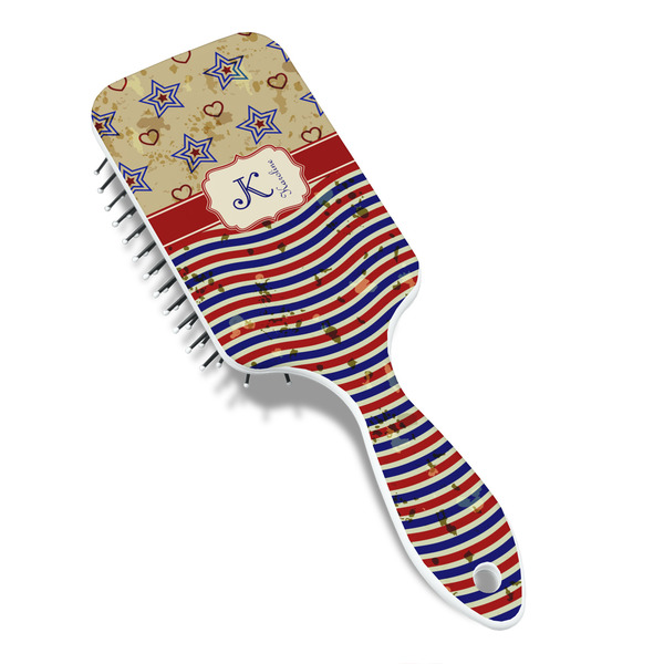 Vintage Stars & Stripes Hair Brush - Angle View