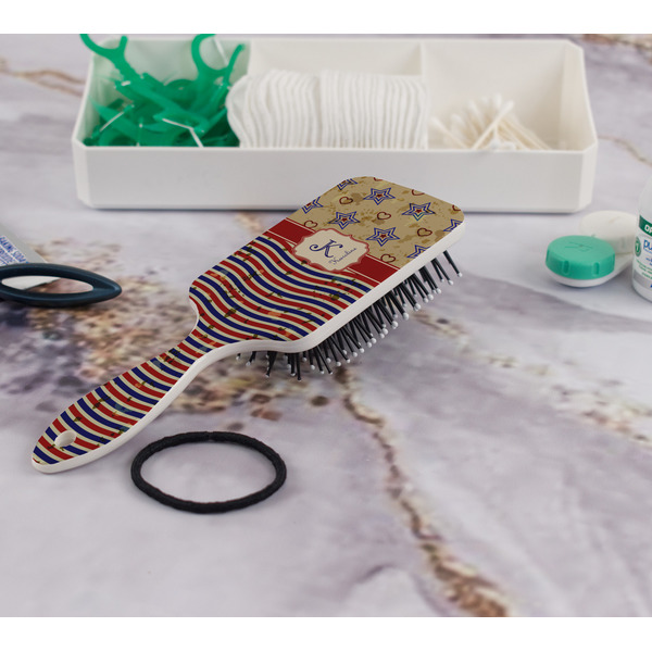 Vintage Stars & Stripes Hair Brush - In Bathroom