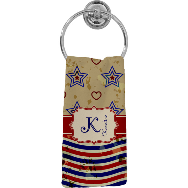 Custom Vintage Stars & Stripes Hand Towel - Full Print (Personalized)