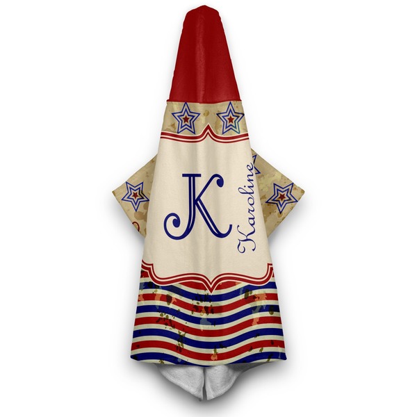 Vintage Stars & Stripes Hooded Towel - Hanging