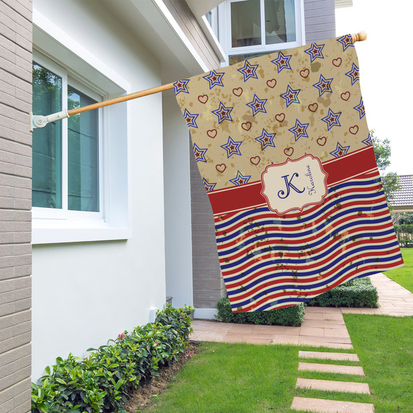 Vintage Stars & Stripes House Flags - Double Sided - LIFESTYLE