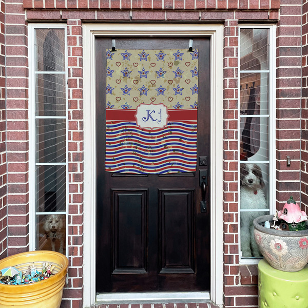 Vintage Stars & Stripes House Flags - Double Sided - (Over the door) LIFESTYLE