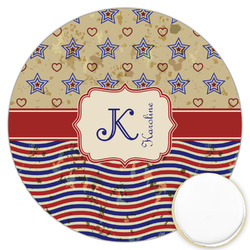 Vintage Stars & Stripes Printed Cookie Topper - 3.25" (Personalized)