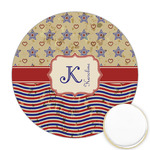 Vintage Stars & Stripes Printed Cookie Topper - Round (Personalized)