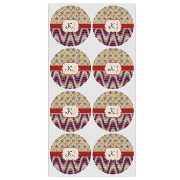 Vintage Stars & Stripes Icing Circle - Medium - Set of 8