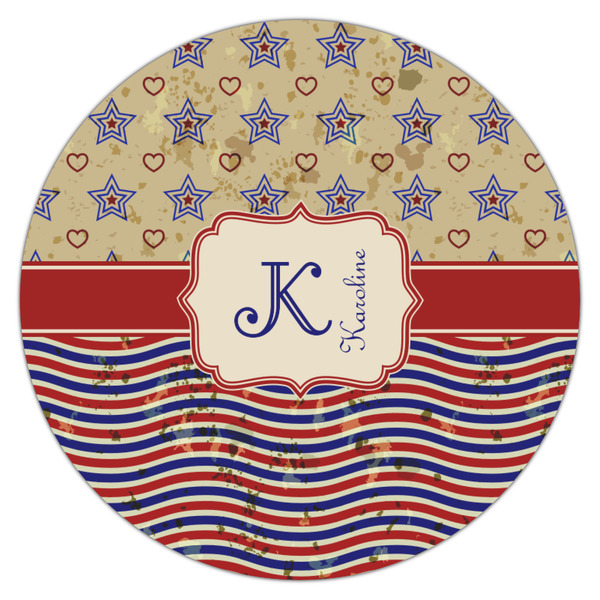 Vintage Stars & Stripes Icing Circle - Medium - Single