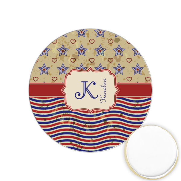 Custom Vintage Stars & Stripes Printed Cookie Topper - 1.25" (Personalized)