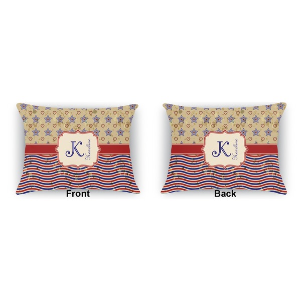 Vintage Stars & Stripes  Indoor Rectangular Burlap Pillow (Front and Back)
