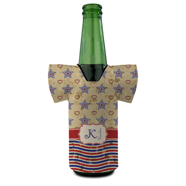 Vintage Stars & Stripes Jersey Bottle Cooler - Set of 4 - FRONT (on bottle)