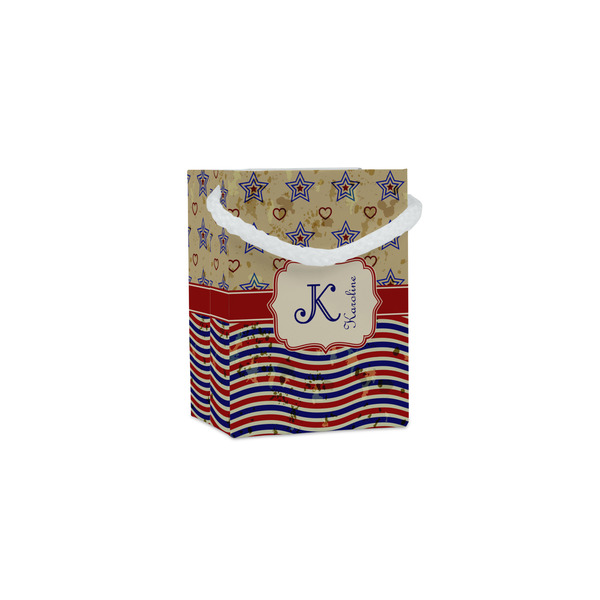 Custom Vintage Stars & Stripes Jewelry Gift Bags (Personalized)